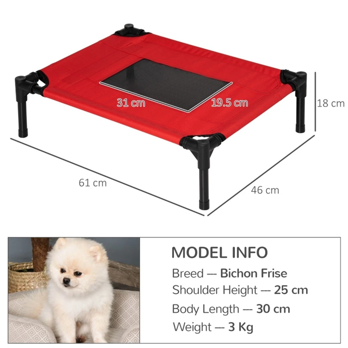 Pet Bed – Lightweight, Portable & Strong Raised Dog Bed