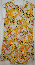 Vintage 60s Starlight of Miami Floral Mod Shift Dress Jumper Flower Power Shorts