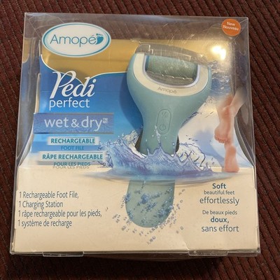 AMOPE PEDI PERFECT WET & DRY RECHARGEABLE FOOT FILE ELECTRONIC PEDICURE NIB