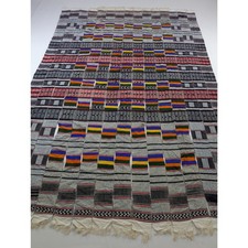 Vintage African Handwoven Patchwork Ghanaian Multicolor Kente Cloth 112x77in