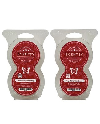 Scentsy Pods Very Merry Cranberry Twin Pack, Lot of 2 (4 Total Pods) NEW