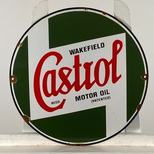 Castrol Enamel Sign - Ø 40cm (15.7") - Big Rare Motor Oil Garage Wall Decoration