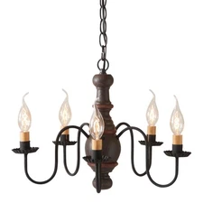 Lancaster Chandelier in Espresso with Salem Brick