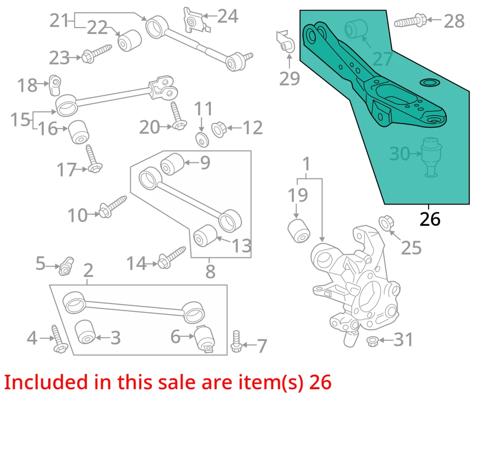 Brazo de control trasero trasero derecho pasajero Ford Expedition 2018-2021 OEM Foto 4 de 4
