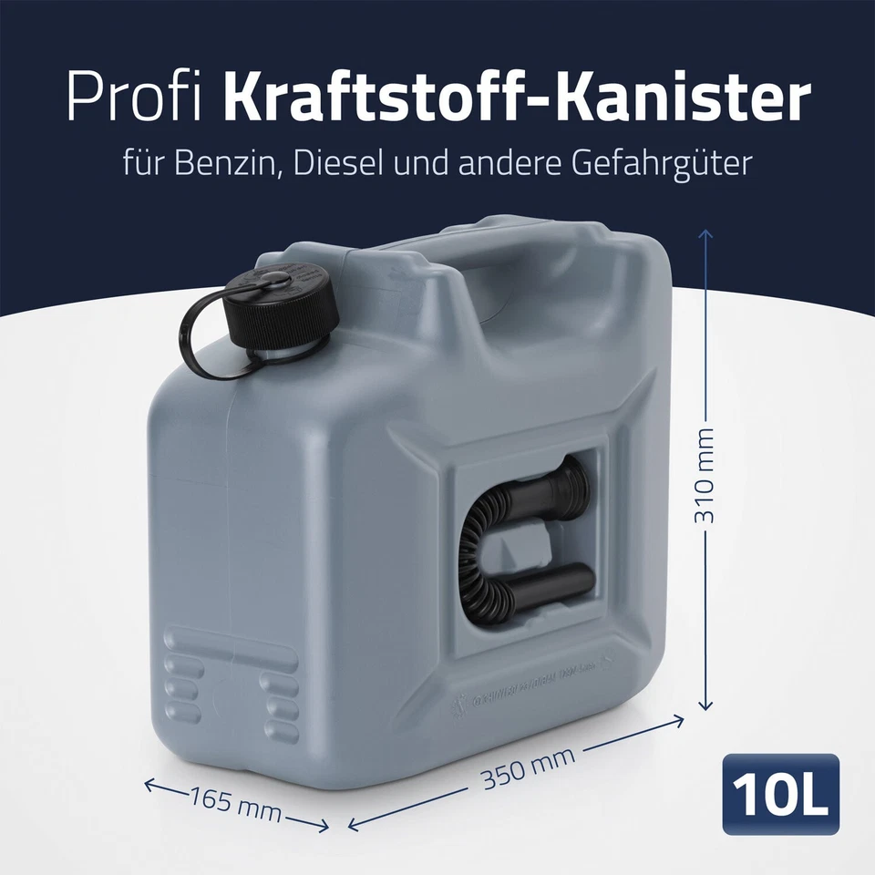 Hünersdorff 5x10Liter Kanister Benzinkanister Dieselkanister Jerry Can grau grey - Bild 4 von 4