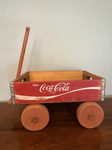 COCA-COLA RED CRATE WAGON Vintage Wooden Antique Decor Coke Collectors