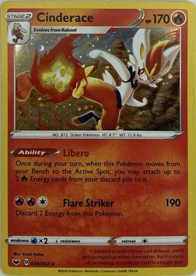 Cinderace - (Cosmos Holo) Holo Promo Miscellaneous Cards & Products 034/202 NM