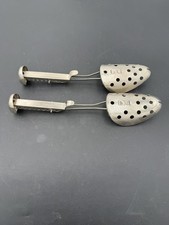 Vtg EKCO Metal Shoe Tree 1 Pair Stretchers Shape Keeper Chrome Adjustable USA