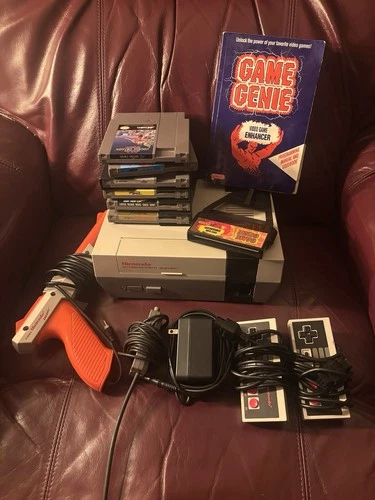 Vtg 1985 Nintendo Console Bundle Controller Zapper 6 Games All Working