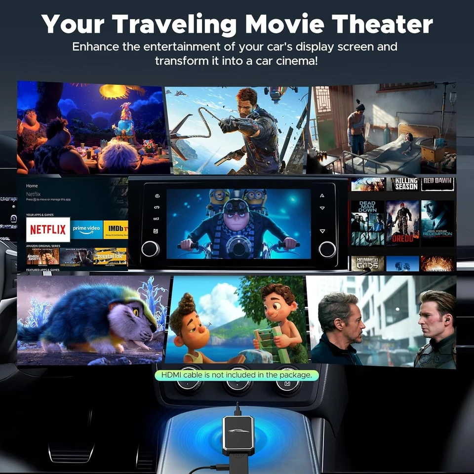 LAMTTO Car TV Mate HDMI Input Multimedia Player w/ Wireless Carplay Adapter - Bild 3 von 4