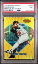 1996 Bowman #BBP 26 Hideo Nomo Bowman's Best Previews Refractors PSA 9