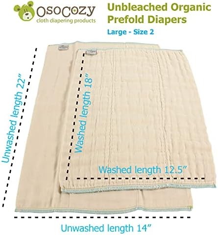 Organic Cotton Prefold Cloth Diapers Soft