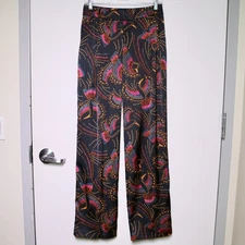 HOUSE OF HARLOW 1960 - Straight Leg Satin Toucan Bird Print Pants - Women's US 2