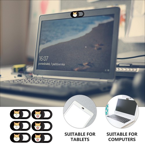 6Pcs Webcam Cover Slide Lovely Dog Pattern Web Cover Decoration - 第 7/12 張圖片