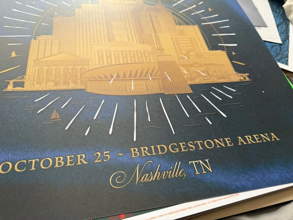 Queen w/ Adam Lambert 10/25/2023 Nashville Official Rhapsody Tour Poster 24x18. - Image 3 of 4
