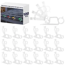 100 Pcs Christmas Multi-Directional Gutter Light Clips Plastic Shingle Roof C...