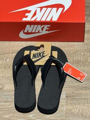 Nike Celso Girl Thong Women's Slides Black Flip Flop Size