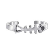 925 Sterling Silver Fish bone Toe Ring