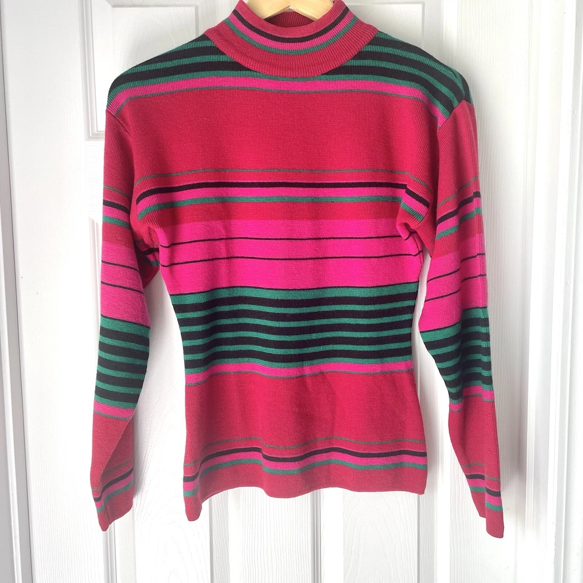 Kansai Yamamoto Vintage Striped Merino Wool Sweater Retro Colorful