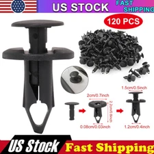 120x 8mm Hole Bumper Clips Retainer Auto Car Plastic Rivets Fastener Fender Push