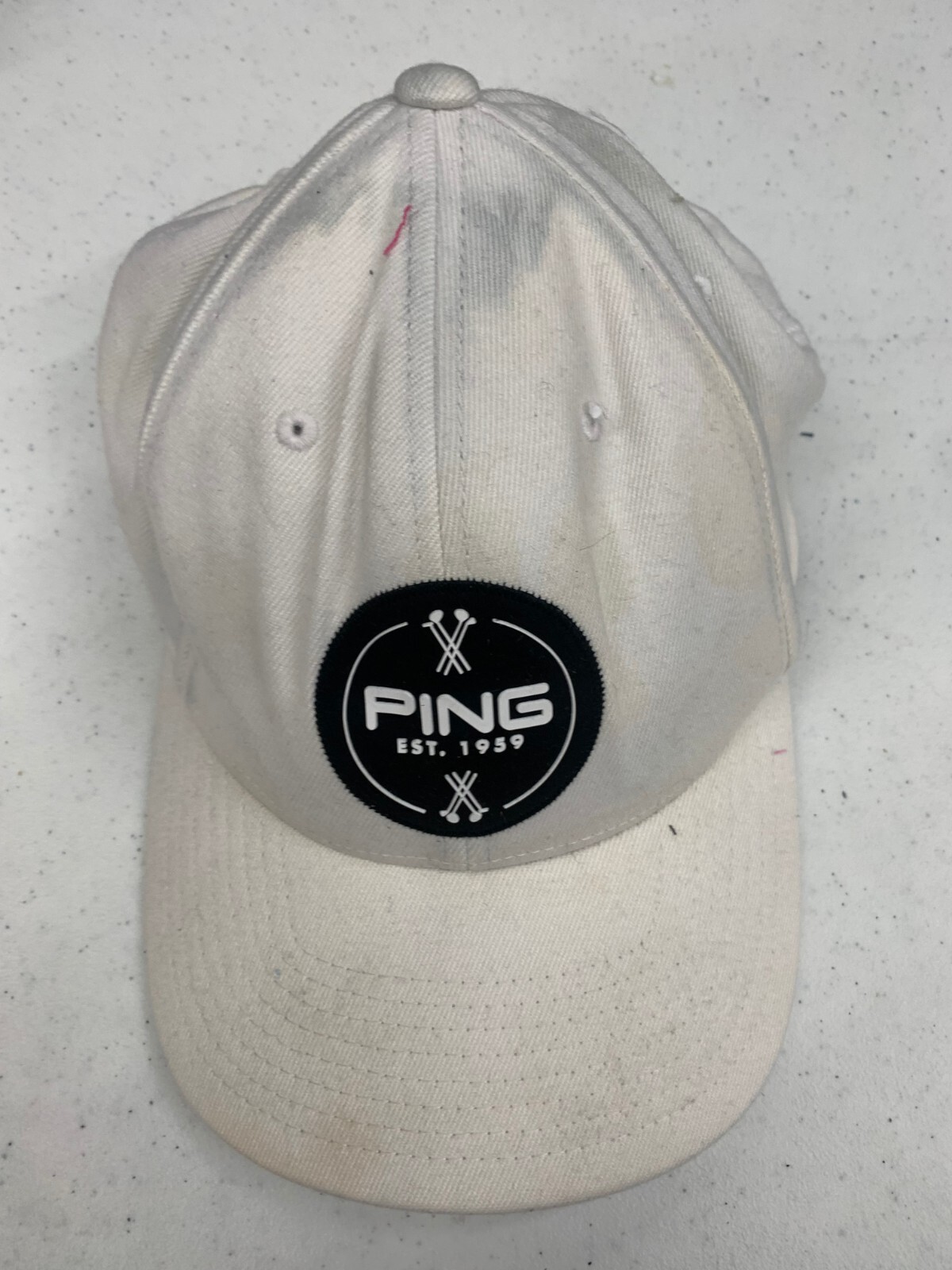 Ping Hat Cap Snap Back Adjustable White Black Pre… - image 1