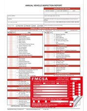 t16 Annual Vehicle Inspection Report Form Red FMCSA Sticker Aluminum 10 Pack