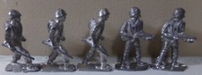 VINTAGE HANDMADE LEAD TOY SOLDIERS SET OF 5 TWO DIFFERENT POSES