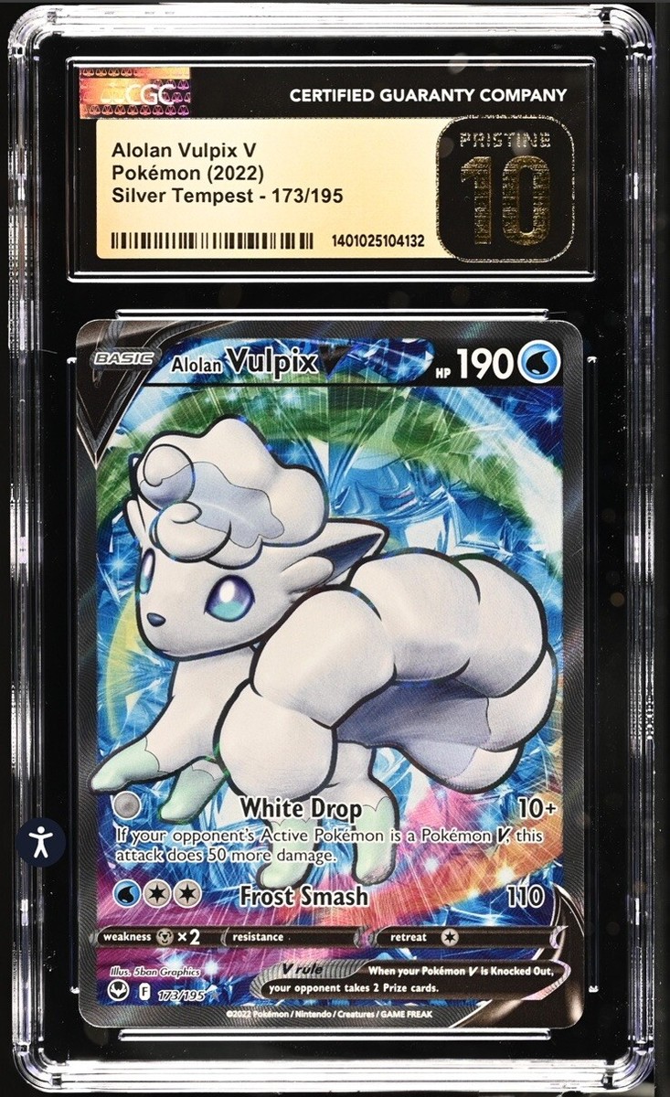 Alolan Vulpix V (Full Art) Sword & Shield - Silver Tempest CGC