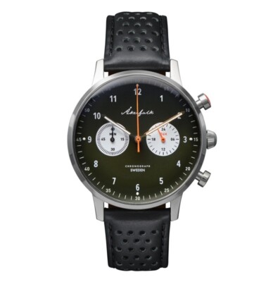 Montre Chronographe Akerfalk Homme - Mouvement Hybride, Boîtier Acier 42mm, Cadran Panda