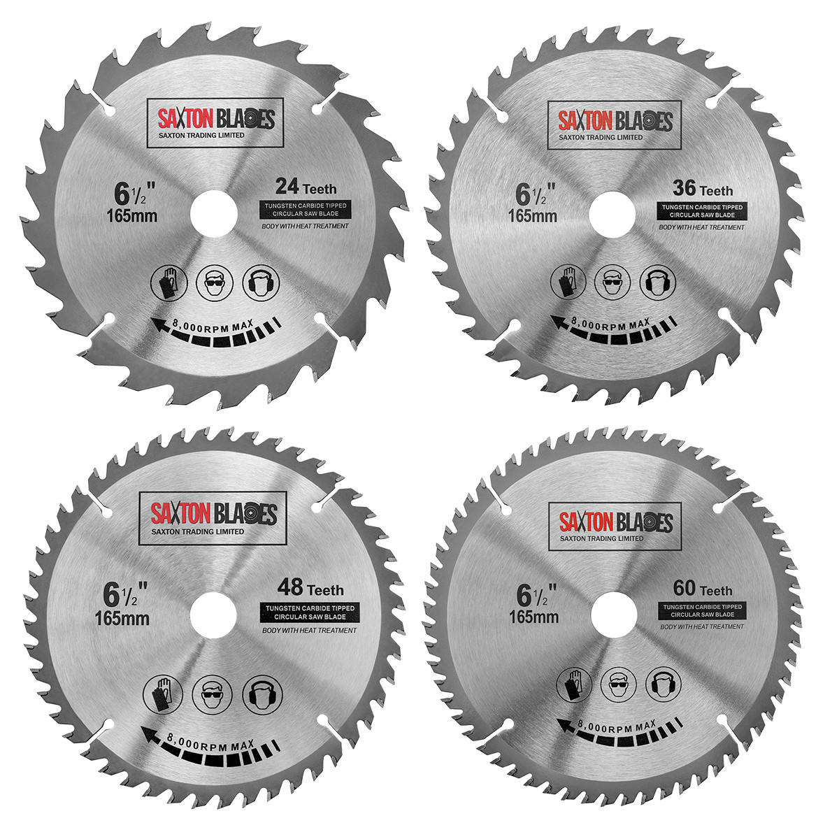 Saxton 165mm TCT Circular Saw Blade Wood fits Makita Bosch Dewalt etc