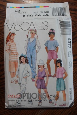 McCall's 4377 Pattern Girls Jumpsuit, Tops, Skirt, Pants - Size Large - Uncut