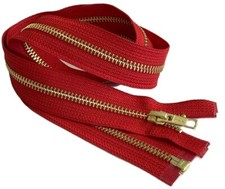 36 Inch Metal Zipper YKK 5 Golden Brass Medium Weight Separating Made in USA