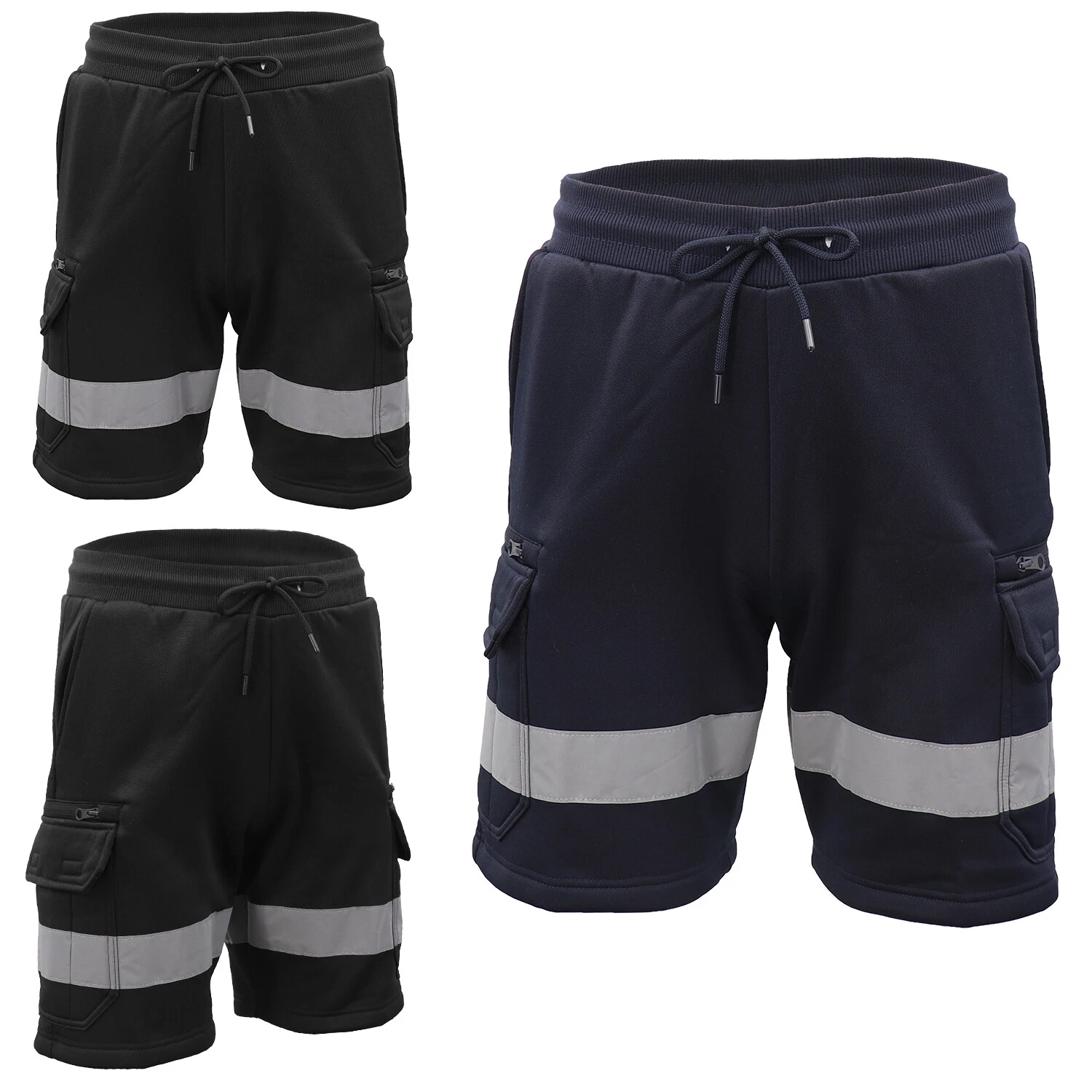 Hi Vis Fleece Work Cargo Shorts w Reflective Tape Workwear Tradie Utility Pants
Opens in a new windo