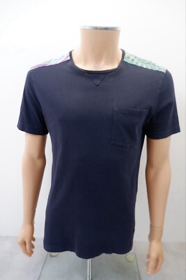 Missoni Mare Mens T Shirt Top Size M Medium Navy Blue Short Sleeve