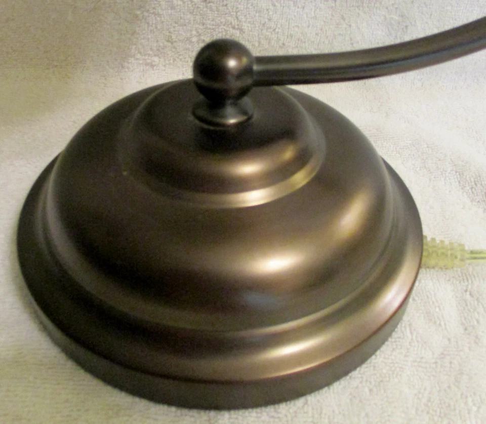 OttLite Bronze Antique Style Alabaster Shade Table Desk Lamp E13DY1  - Image 2 of 4