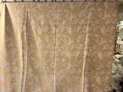 Tarf Brand Made in Portugal Gold & White Cherub Poly/Cotton Tablecloth 60x136