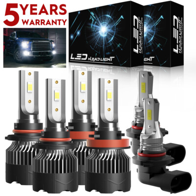 For Ford Expedition Max XLT Utility 3.5L 2019-2021 LED Headlight Fog Bulbs Kit
