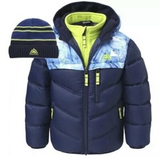 Snozu Toddler Jacket Outerwear  Beanie Hat 2 Piece Set  Size 6  Blue
