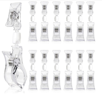 20 Pack Double Faced Retail Sign Clips Transparent Merchandising Display