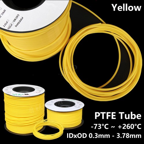 Gelber PTFE Rohr Schlauch ID x Außendurchmesser 0,3 mm bis 3,78 mm Rohr 150 V für RepRap 3D Drucker - Bild 1 von 7