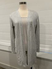 GAP Womens M 100 Cotton Gray Open Cardigan Sweater NWT