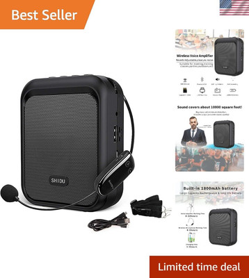 Mini Voice Amplifier Portable Bluetooth Speaker with UHF Wireless Microphone ...