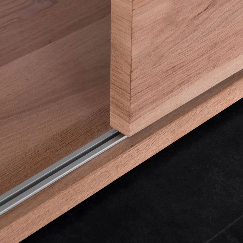 Schiebetürbeschlag Set Mobile Scorrevole Armadio Guida Alluminio Rullo 20 KG - Immagine 4 di 4