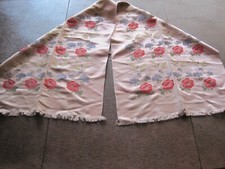 Vintage- Jaquard Woven Oblong Floral Scarf- Preowned