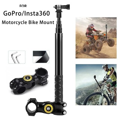 Motorcycle Bicycle Mount For GoPro Insta360 Invisible Handlebar Selfie Cam Stick