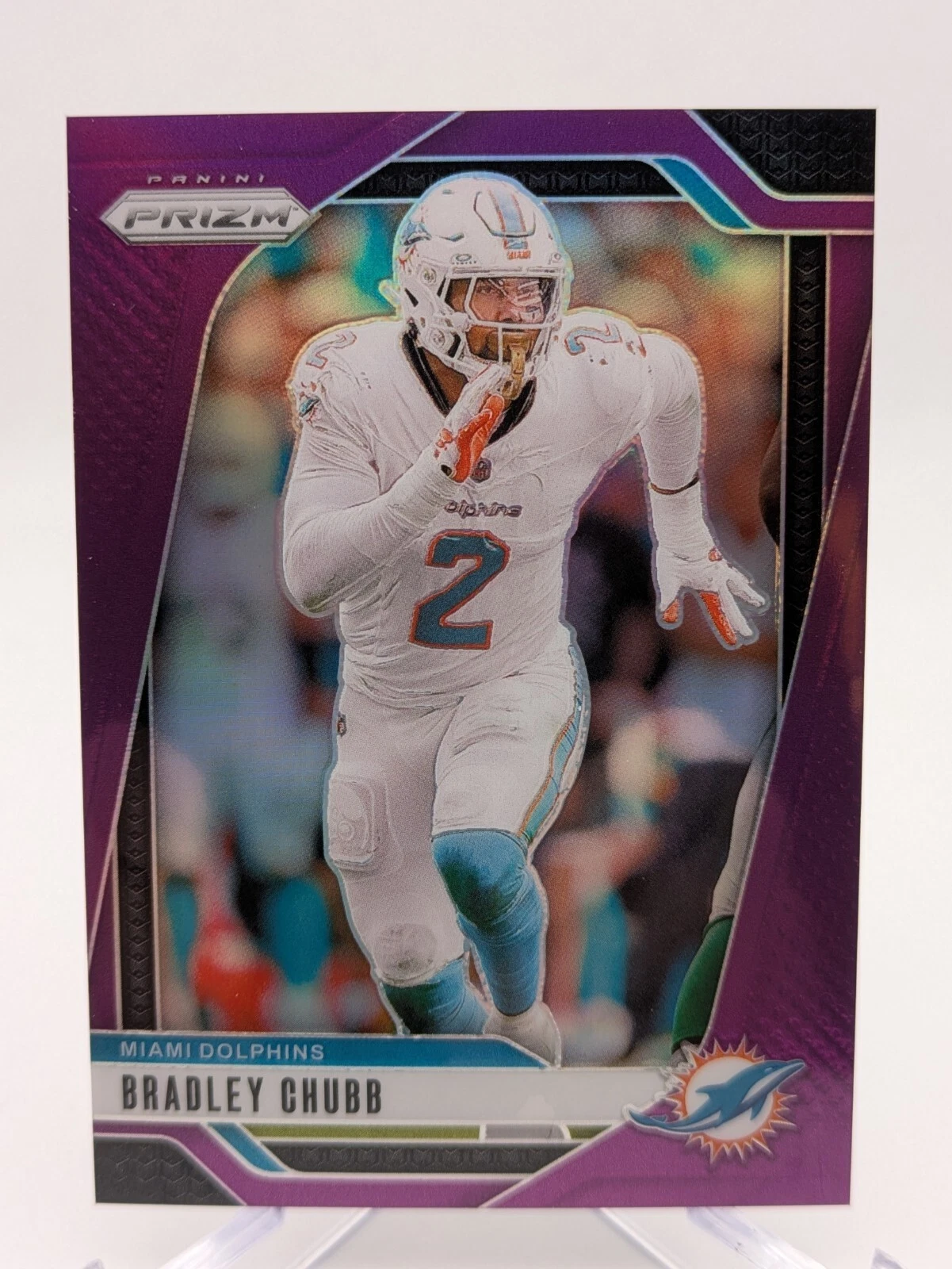 💥 Bradley Chubb 2024 Panini Prizm NFL SP #22/125 Purple Prizm #181; Dolphins