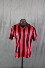 Vintage Puma Soccer Jersey - Red and Black Pinstripe Number 7 - Men's Medium