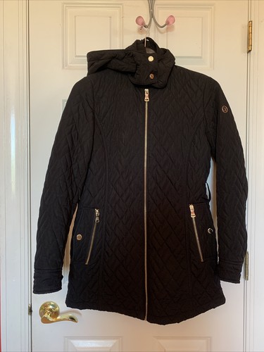 Women's Calvin Klein Mid-Weight Diamond Quilted Jacket Hooded Size Xs - 第 1/11 張圖片