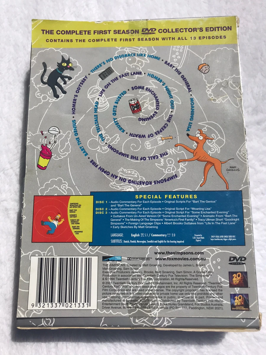 Simpsons Complete Season 1 Collectors Edition Box Set DVD 1990 Reg All VGC