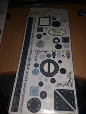 STICKER CORNERS/ROUND/LINES BLACK/WHITE NEW 25X12 CM